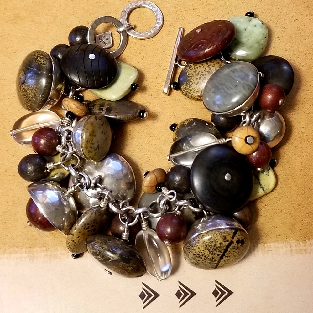 Rare Silpada Sterling Silver & Stone Cha Cha Bracelet